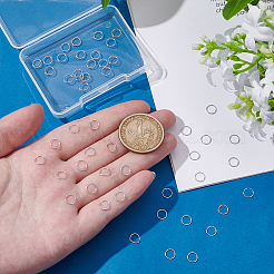 ロジウムメッキ50個、スターリングシルバーのはんだ付けクローズド丸カン925個  ラウンド  プラチナ  6x0.5mm  24ゲージ&nbsp;FIND-GA0006-77