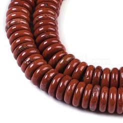 天然石レッドジャスパービーズ連売り  ロンデル  6~6.5x2~2.5mm  穴：1mm  約181~191個/連  15.16~15.35''（38.5~39.1センチメートル）&nbsp;G-Q159-B08-01