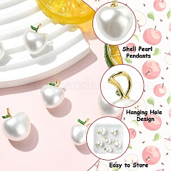 6Pcs 3 Styles Shell Pearl Pendants&nbsp;KK-CJ0003-41