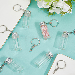 10Pcs Glass Bottle Keychains&nbsp;KEYC-SC0001-56