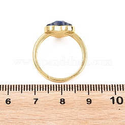 Natural Lapis Lazuli Finger Rings with Brass Findings&nbsp;G-H353-03G-02