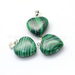 Heart Dyed Synthetic Malachite Pendants&nbsp;G-Q371-02