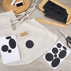 Rectangle with Round & Oval Pattern Self-adhesive Nylon Applique&nbsp;PATC-WH0007-33A