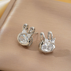 Mini Rabbit Brass Stud Earrings&nbsp;ZL6900