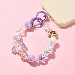 Acrylic Rainbow Beaded Mobile Straps&nbsp;HJEW-JM01055