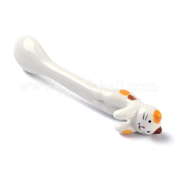 磁器猫動物ぶら下げスプーン  カラフル  109~111x22~23x28~29mm&nbsp;AJEW-A029-01B