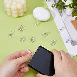 10スタイルプラスチックモバイル防塵プラグ5個  ガラスペンダント付き  ミックスカラー  25~30mm  2個/スタイル&nbsp;HJEW-DC00057