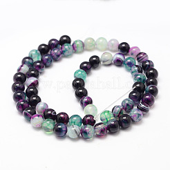 Natural Striped Agate/Banded Agate Bead Strands&nbsp;G-K155-A-6mm-10