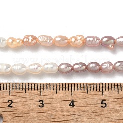 天然養殖淡水パールビーズ連売り  ライス  グレード3 A  ミックスカラー  3.8~4.2mm  穴：0.5mm  約68個/連  13.98インチ（35.5cm）&nbsp;PEAR-C004-14A
