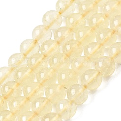 天然レモンクォーツ（加熱）ビーズ連売り  ラウンド  8.5~9mm  穴：1mm  約46~47個/連  14.96~15.43''（38~39.2センチメートル）&nbsp;G-B167-A11-8mm