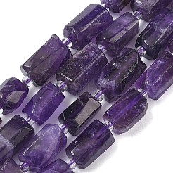天然石アメジストビーズ連売り  コラム  多面カット  シードビーズで  7.5~12.5x6~7.5x6~8mm  穴：0.8~1.2mm  約30~34個/連  15.35''~17.32''（39~44センチメートル）&nbsp;G-C270-K05