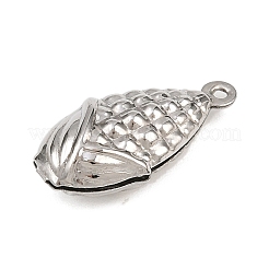 フルーツ304ステンレススチールペンダント  ステンレス鋼色  トウモロコシ  19x10x6mm  穴：1mm&nbsp;STAS-P418-03E-P