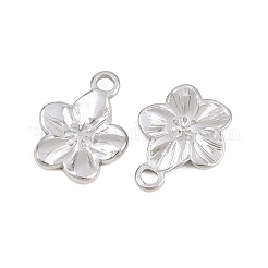 304ステンレススチールチャーム  花のチャーム  ステンレス鋼色  15x11.5x1.8mm  穴：1.8mm&nbsp;STAS-L317-02P