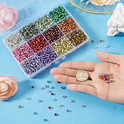 180G 12 Colors Silver Lined Glass Seed Beads&nbsp;SEED-TA0001-73