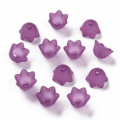 透明アクリルビーズキャップ  チューリップの花  スズラン  艶消し  パープル  10x6mm  穴：1.5mm  約2100個/500g&nbsp;PL543-7