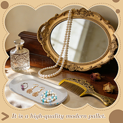 20Pcs Oval 430 Stainless Steel Jewelry Display Plate&nbsp;STAS-WA0001-04