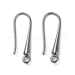 環境にやさしい真鍮のピアスフックのパーツ  カドミウムフリー＆鉛フリー  ガンメタ色  21x9x2.3~2.8mm  穴：1.5mm  20ゲージ  ピン：0.8mm&nbsp;KK-M157-03B-RS