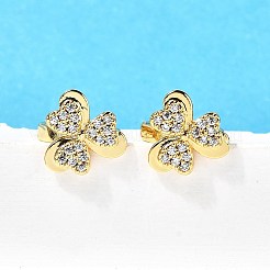 Clover Brass Hoop Earrings&nbsp;EJEW-S256-05G