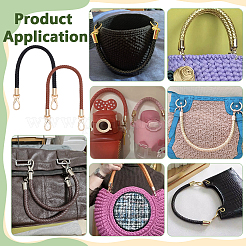 2Pcs 2 Colors Braided PU Leather Bag Handles&nbsp;FIND-PH0025-96