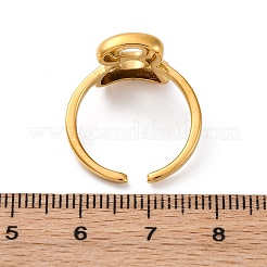 女性用304ステンレススチールオープンカフリング  文字L  18KGP本金メッキ  文字B  13~14x7~15mm&nbsp;RJEW-M060-01G-02