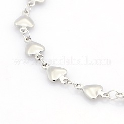 Tarnish Resistant Casual Style 304 Stainless Steel Heart Link Chain Bracelets&nbsp;LS-STAS-O036-05P