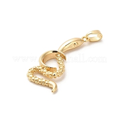 真鍮チャーム  ヘビ  ゴールドカラー  30.5x13.5x3mm  穴：5x2.5mm&nbsp;KK-C108-03G