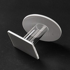 アクリル シングル ブレスレット ディスプレイ ライザー スタンド  フラットラウンド  ホワイト  トレイ：50mm  7.95x7.75x7.45cm&nbsp;BDIS-P004-01A
