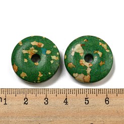染め加工合成ターコイズペンダント  ドーナツのチャーム  グリーン  24.5~25x6.5~7mm  穴：4.5mm&nbsp;G-B070-01A