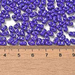 焼付塗装ガラスシードビーズ  ピーナッツ  モーブ  5.5~6x3~3.5x3mm  穴：1~1.2mm  約4000個/ポンド&nbsp;SEED-K009-01A-09