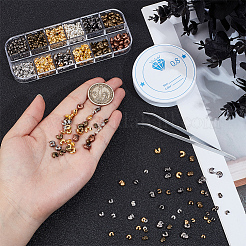 DIYファインディングキット  アイロンクリンプビーズカバーを含む  304ステンレス製まつげピンセットクリップ  ミックスカラー  3mm&nbsp;DIY-PA0001-70