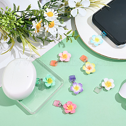 PVCプラスチック製モバイル防塵プラグ7個  樹脂の花で  ミックスカラー  36mm&nbsp;HJEW-BM00008