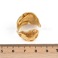 女性用304ステンレススチール調節可能なカフリング  ゴールドカラー  19mm  内径: 調節可能&nbsp;RJEW-A074-09G