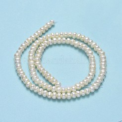 天然養殖淡水パールビーズ連売り  ラウンド  リネン  4.5x4.5x3.5mm  穴：0.5mm  約115~117個/連  16.22''（41.2センチメートル）&nbsp;PEAR-A005-04C-01