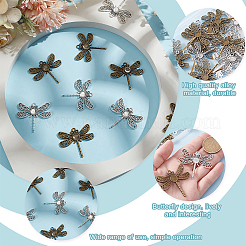 Tibetan Style Alloy Pendant Cabochon Settings with Transparent Glass Cabochons&nbsp;DIY-GO0002-31B