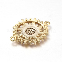 Brass Micro Pave Clear Cubic Zirconia Links connectors&nbsp;ZIRC-L085-74G