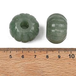 天然グリーンアベンチュリン彫刻ビーズ  大きな穴カボチャビーズ  25x17~18mm  穴：7mm&nbsp;GG-CBA02C4-07B