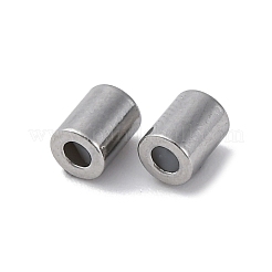 201ステンレスビーズ  内部のゴムと  スライダービーズ  コラム  変色防止  ステンレス鋼色  5x4mm  穴：0.8mm&nbsp;STAS-D301-20P