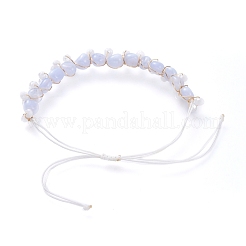 Adjustable Natural Blue Lace Agate Braided Bead Bracelets&nbsp;BJEW-JB05162-03