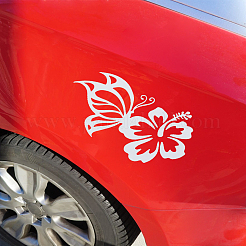 ペット用粘着防水ステッカー4枚  車のステッカー  花  137x137x0.2mm&nbsp;DIY-LP0006-07C