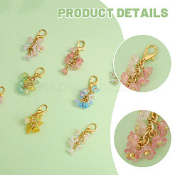 36Pcs 12 Styles Acrylic Flower Pendant Decorations&nbsp;HJEW-CA00069