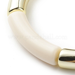 Acrylic Curved Tube Beaded Stretch Bracelet for Women&nbsp;BJEW-JB08439-05