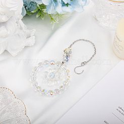 1Pc Flower Glass Car Hanging Decoration&nbsp;HJEW-SP0001-11A