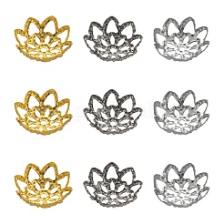 300個3スタイルアイアンファンシービーズキャップ  花  ミックスカラー  10x4mm  穴：1mm  100個/カラー&nbsp;IFIN-FS0001-07