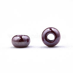 8/0 チェコ不透明ガラスシードビーズ  光沢のある  ラウンド  サドルブラウン  3x2mm  穴：1mm  約500 G /袋&nbsp;SEED-N004-003A-12