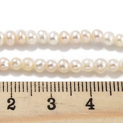 天然養殖淡水パールビーズ連売り  ポテト  アンティークホワイト  3.2~3.6mm  穴：0.5mm  約63~70個/連  7.68~7.87インチ（19.5~20cm）&nbsp;PEAR-C003-24