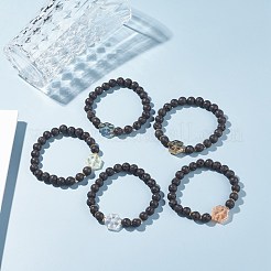 Natural Lava Rock Beads Oil Diffuser Stretch Bracelet&nbsp;BJEW-JB07246
