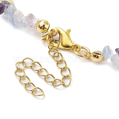 天然蛍石のアンクレット  合金パーツ  女性のためのジュエリー  9インチ（22.8cm）&nbsp;AJEW-AN00592-02
