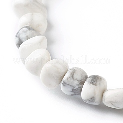 Natural Howlite Chip Beads Bracelet for Girl Women&nbsp;BJEW-JB06748-06