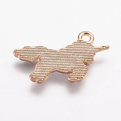 合金エナメルチャーム  ユニコーン  ライトゴールド  ライトスカイブルー  20x15x1.5mm  穴：1mm&nbsp;ENAM-G124-03E