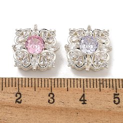 Brass Micro Pave Cubic Zirconia Beads&nbsp;KK-U037-03P